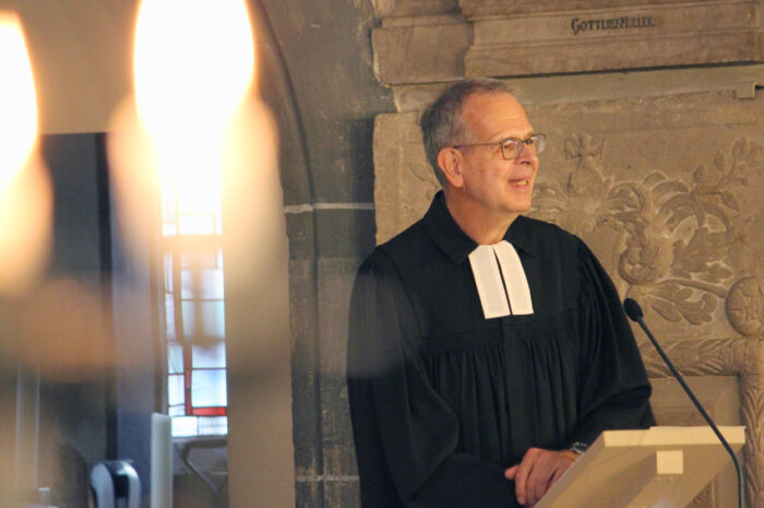 Swen Schönheit bei seiner Amtseinsetzung als 1. Vorsitzender der GGE Deutschland am 03.10.2023 in St. Blasius, Hannoversch Münden