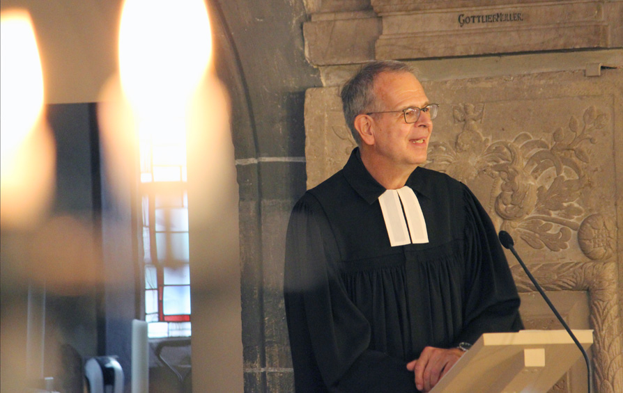 Swen Schönheit bei seiner Amtseinsetzung als 1. Vorsitzender der GGE Deutschland am 03.10.2023 in St. Blasius, Hannoversch Münden