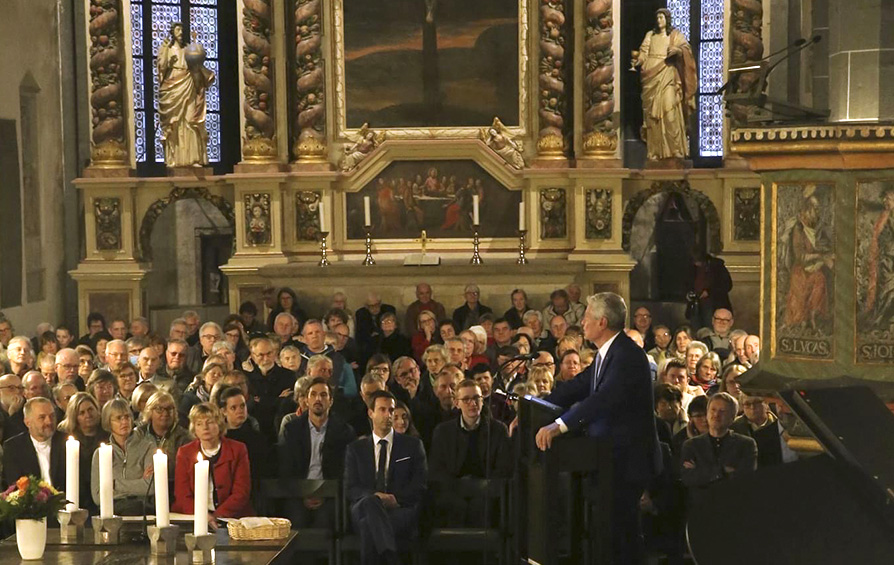 Joachim Gauck am Reformationstag 2023 in der St. Blasius-Kirche in Hann. Münden