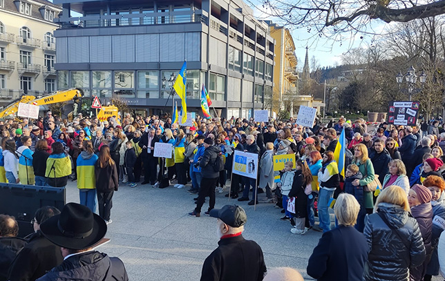 Auf der Kundgebung „Stand with Ukraine" am 25.2.24 in Baden-Baden.